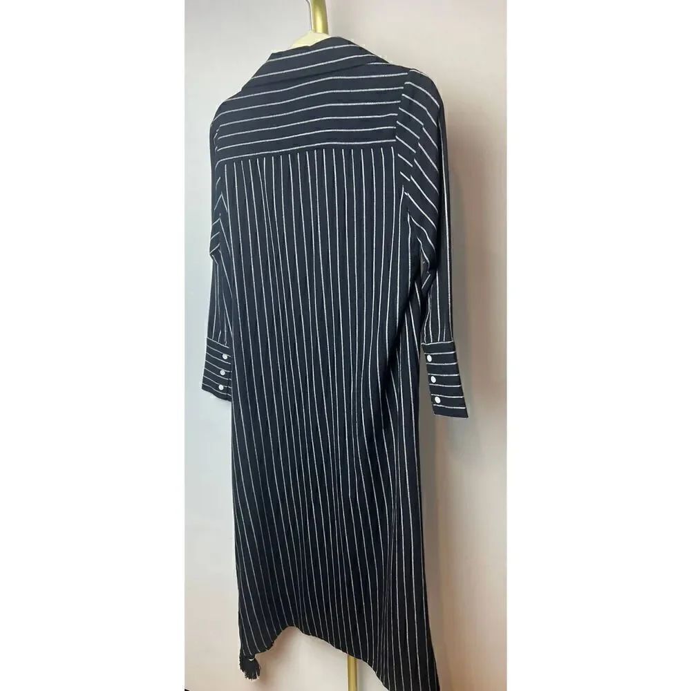 NWT Madison Mathews Darren Maxi Navy Flannel Dress Sz. XS - Picture 7 of 8